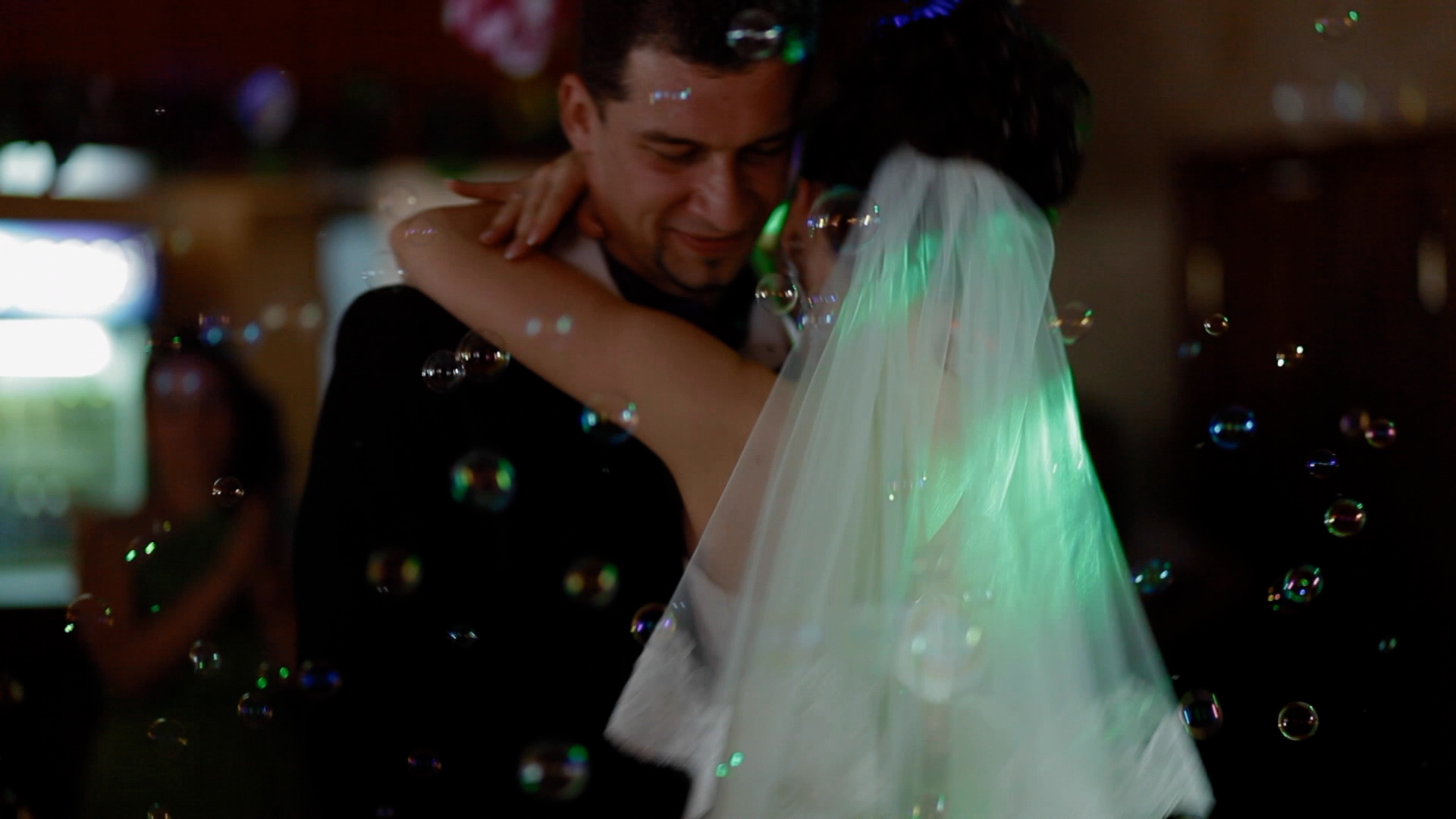 Newlyweds enjoying their first dance